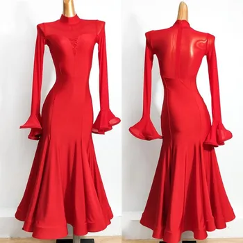 sala de bal rochie de femei Americane vals rochie salsa rochie standard, rochie de bal roșu 640