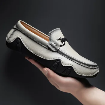 Noi high-end din piele pentru bărbați încălțăminte, fashion casual beanie pantofi, moale și confortabil de conducere pantofi,pantofi de piele