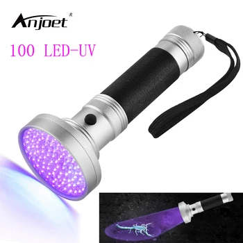 ANJOET LED-uri Lanterna cu Lumină Neagră 100 LED-uri 395nm Lumina UV Ultraviolete Lanterna Pet Petele de Urină Detector