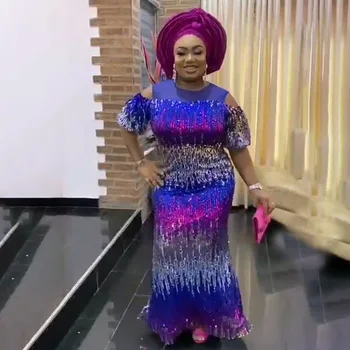 African Rochii Pentru Femei De Moda Noua Petrecere De Seara Plus Dimensiune Sequin Rochie Lunga Nigerian Haine Ankara Dashiki Tinutele Halat