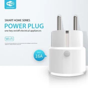 Smart Wifi de Putere Plug UE 16A, 3680W Cu Monitor de Putere de Distribuție Inteligente Wireless de Acasă Priză Funcționează Cu Alexa Ecou de Start Google