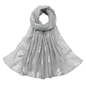 175*80 cm 1 buc Argint Inima Eșarfă Doamnelor de Bumbac Culoare Solidă Respirabil Moda Hijab Moda Doamnelor Accesorii