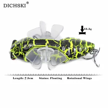 DICHSKI New Sosire 15g 73mm Momeală de Pescuit Momeli Artificiale Ieftine Dublu din Plastic Cârlige Rotative Creion Aborda Potrivite Accesorii