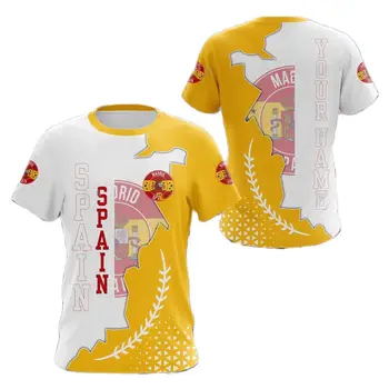 Vara Unisex Spania Flag și Drăguț 3D de Imprimare T-Shirt Barbati Casual Spania Tricou Amuzant cu Maneci Scurte Topuri de Imprimare 3d Supradimensionate Tricou