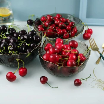 10buc roșu și negru de culoare de Înaltă imitație fals artificială de Cireșe și Fructe artificiale din plastic fals simulat fructe Cires model