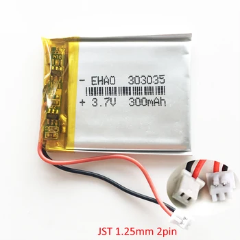 EHAO 303035 3.7 V 300mAh baterie Litiu Polimer LiPo Baterie Reîncărcabilă JST 1.25 mm conector Pentru Mp3 PAD DVD E-book setul cu cască bluetooth