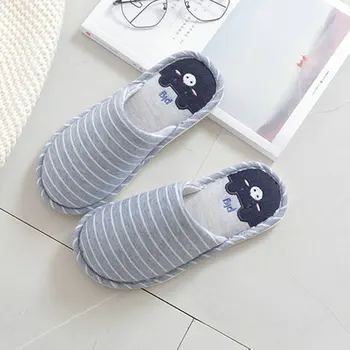Bumbac Papuci Femei Fund Moale Anti-Alunecare Podea Din Bumbac Drăguț Mut Casa De Oaspeți Papuci De Femei Pantofi