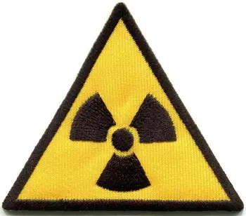 Fierbinte! Radiații semn nucleare simbol de avertizare pericol aplicatiile de fier-pe patch-uri (≈ 5.5 * 4.5 cm)