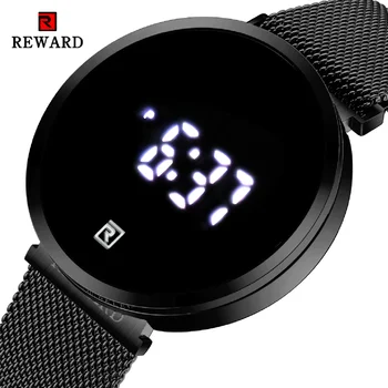 Nouă RECOMPENSĂ Bărbați Ceasuri Ecran Tactil Digital de Sport Ceas de mână din Oțel Complet cu LED-uri Impermeabil Cuarț Ceas pentru Bărbați de Lux Relogio Masculino