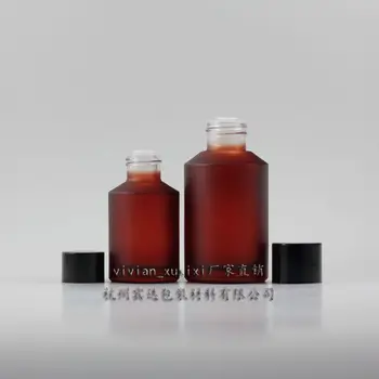 25pcs 15ml roșu flacon de Sticlă mată Cu negru din aluminiu șurub capac pentru Ulei Esential, 15ml crema lichid Recipient de sticlă