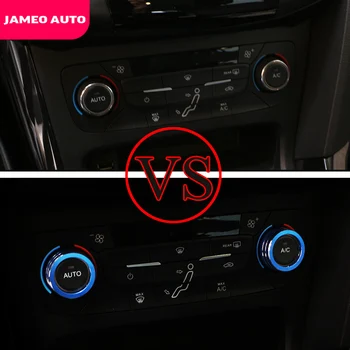 Jameo Auto 2 buc/Set Aliaj de Aluminiu Cerc pentru Ford Focus 3 MK3 2014 - 2017 Aer Condiționat Butonul de AC Butoane Acoperi Cercul Tapiterie