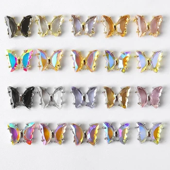 10buc Aurora 3D Clare de Cristal Fluture Ornamente pentru Unghii Decoratiuni Unghii DIY Bijuterii Fluturi Accesorii 20 de Culori