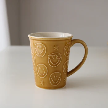 Creative Zâmbet Rilievo Ceramica Cani Lapte, Ceai, Cafea, Suc De Cana De Apa De Birou Acasă Drinkware