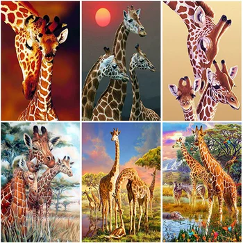 5D Girafa Diamant Tabloul Complet Pătrat/Diamant Rotund Broderie Animal Imagine Mozaic de Pietre Mozaic cruciulițe Cadou