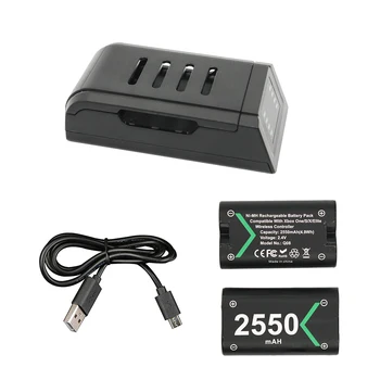 50 set 2 x 2550mAh Baterii+1 Cablu USB +1 de Încărcare de Andocare Pentru XBOX ONE Controller Kit de Încărcare Baterie Reîncărcabilă de Rezervă Pachet