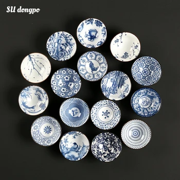 Retro Albastru și Alb Ceasca de Ceai Chinezesc Ceai în Stil Castron pe geam Ceramica Cana Ambarcațiune Tradițională Premium Ceașcă de Ceai Kung Fu Set Cadou