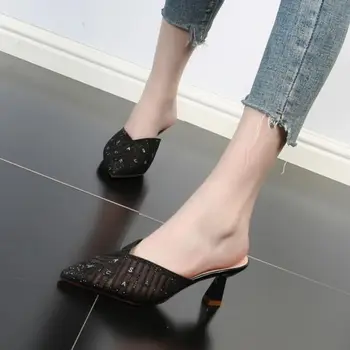 Femei Pantofi Sandale de Vara din Dantela Femei Tocuri inalte Pompa de Moda a Subliniat Sexy Pantofi pentru Femei, Papuci, Sandale, pantofi decupați 2021