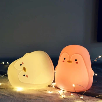 Colorate de Încărcare Usb Pinguin Lumina de Noapte Copil Cadou de Crăciun Dormit Drăguț Jucărie Prietenii Cadou pentru Copii Luces Nocturnas Led