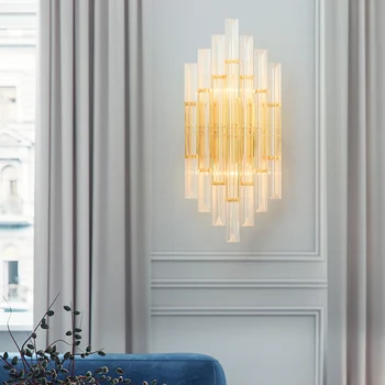 Modernă cu LED-uri Lampă de Perete pentru Dormitor Decor Acasă de Iluminat Coridor, Culoar, Camera de zi Fond de Lux Cristal de Perete, Corpuri de iluminat