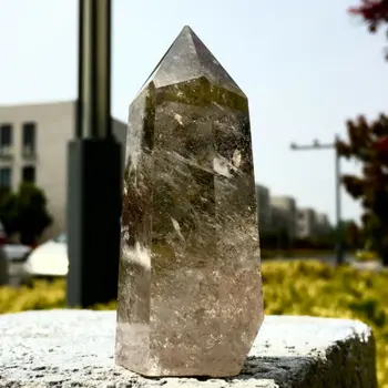 138-150G Naturale Cuart Fumuriu Obelisc Cristal Bagheta Punct de Vindecare Reiki Cadou