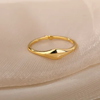 Simplu Inel Rotund Din Oțel Inoxidabil De Aur Geometrice Inel Femei Bărbați Cuplu Inel De Nunta Petrecere Imitațiilor De Bijuterii Cadou