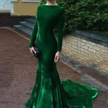 Femeile Seara Balului Celebritate Rochii De Partid 2022 Plus Dimensiune Maneca Lunga Verde De Lux Elegant Mermaid Rochie De Gală Pentru Nunta