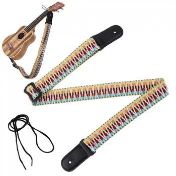 75 - 130cm Reglabil Colorate Chitara si Ukulele Curea din Bumbac Broderie Țesut stil cu Moale din Piele Cap