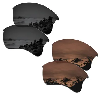 SmartVLT 2 Perechi de ochelari de Soare Polarizat Lentile de Înlocuire pentru Oakley Flak Jacket XLJ Stealth Negru și Amber Brown