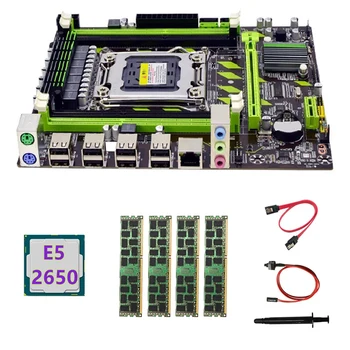 Placi de baza X79+E5 2650 CPU+4X4GB DDR3 1600Mhz ECC REG Memorie RAM+Cablu SATA+Cablu de Switch+pasta Termică M. 2 NVME