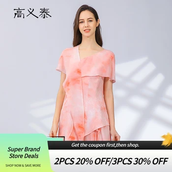 Sculptate Brocart Georgette de Matase 100% cu o Singură față Sling Eșarfă volante Inclinat Roz T-shirt Femei Tricouri Made In China BY187