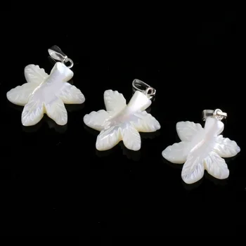 Natural alb shell Flori în formă de Pendant farmecul Rafinat pentru a Face Bijuterii DIY cercei Coliere Accesorii dimensiune 17*26 mm