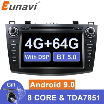 Eunavi Android 9 DVD Auto pentru MAZDA 3 2007-2012 2 din Multimedia radio stereo player navigatie gps 1024*600 HD dsp Octa core