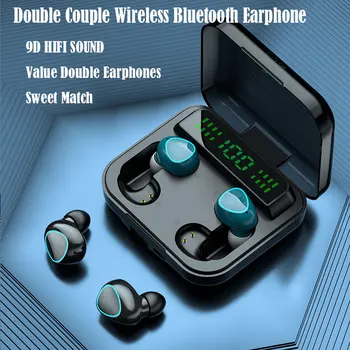 M22 Două Căști TWS Wireless Bluetooth Căști 5.1 Mare Capacitate de 2000mah Impermeabil Căști HIFI Microfon