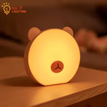 Animal Urs Minunat Lumini de Noapte cu Touch Dimmer USB de Încărcare Eye Proteja Decor Acasă Băieți/fete Camera Ca Cadou Noptiera Dormitor