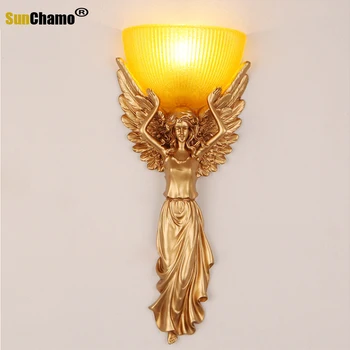 Sunchamo Înger Decorare Dormitor Lampă de Perete Modernă de Sticlă Umbra Cameră Epocă de Lumină led 110V~220V Bec Inclus Acasă Decore Cadouri