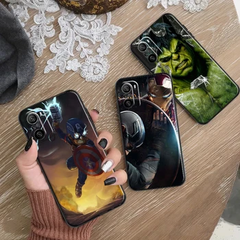 Marvel Avengers Captain America Pentru Xiaomi Redmi Negru Mat Acoperire Silicon TPU Cazuri Moale Capacul din Spate K40 Pro Plus K20 K30 Caz