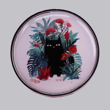 A1430 Iarba Pisica neagra Servieta Insigne Cu Anime Accesorii pentru Bijuterii Brosa pentru Haine Email Pin Insigne pe Rucsac