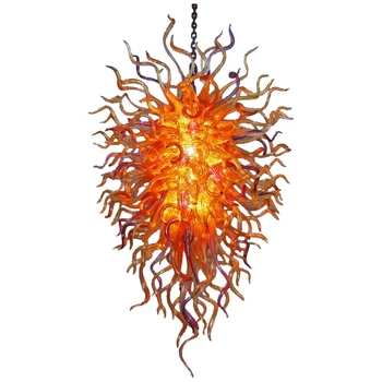 Mână cu sufletul la gură Sticla de Murano Pandantiv Lanț Lampa Chihuly Stil Candelabru Art Decor Iluminat 24 de 48 Cm