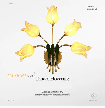 Simulare creatoare de Flori de lampă de perete Muzica Bar floare de piersic Decor de Lumină Fier E27 planta Corpuri de Iluminat
