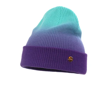 Creative Gradient de Culoare, Textura Etichetă Mică Pălărie Tricotate 2021 Toamna și Iarna New Dome Ins Lână Cald Tie-dye Beanie Unisex Pălării
