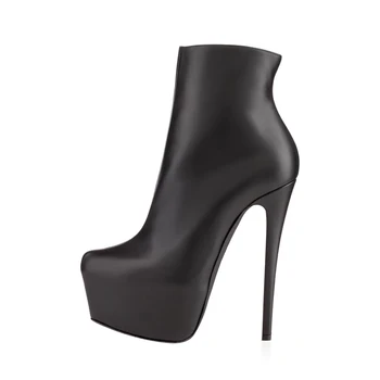 14CM Femei Sexy Iarna Cizme Negre cu Toc Platforma Cizme de Moda pentru Femei Pantofi Toc Subțire de Mare Cizme Rochie Glezna Cizme