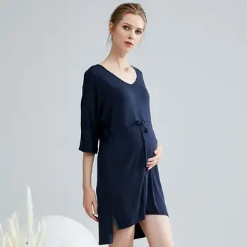 Femei Gravide fusta rochie de maternitate cămașă de noapte Modal nightdres mătase fusta Rochie de asistență medicală