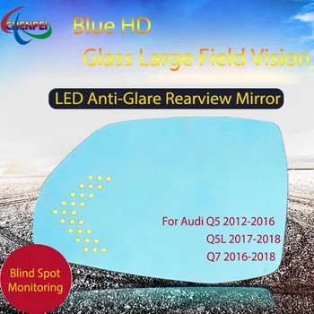 Mare, Vedere Albastru Oglinda Anti-Orbire Incalzite Electric, Oglinda Retrovizoare Cu LED Indicator de Viraj Pentru Audi Q5 Q5L Q7 2012-2018