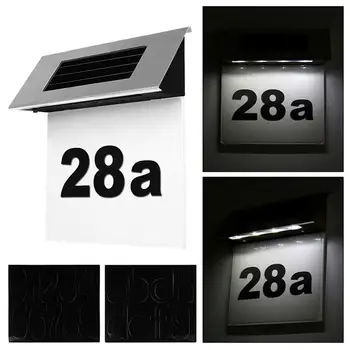 1 buc LED-uri Alimentate Solar de Perete de Lumină LED-uri Doorplate Lampa Inoxidabil în aer liber Apartament Casa Prispa Numere de Lumina cu lumina de Fundal