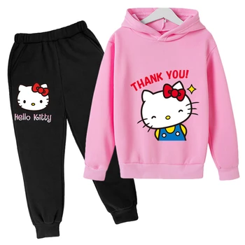 2023 Hello Kitty Hanorace Primavara Toamna pentru Copii Haine pentru Copii Baieti Fete Haine Copii Pantaloni Sport 2 buc Seturi Treninguri