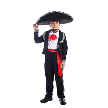 Copii de Halloween Mariachi Mexican Amigo Dans Costum Baieti Costume Cosplay Ziua copilului Performanță Haine de Petrecere