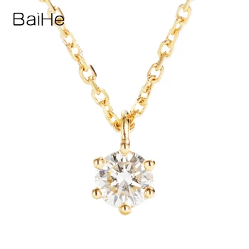 BAIHE Real Solid 18K Aur Galben H/SI Diamante Naturale Colier Femei Bărbați de zi cu Zi de Nunta Trendy Bijuterii Fine Guler diamantes