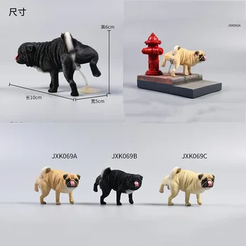 JXK069 1/6 Scară Figura Scena Accesorii Simulare Animal Ridica Piciorul Pug Pet Figura Model de 12 inch de Acțiune Figura