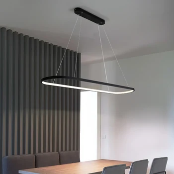 Alb/negru cu Led-uri Moderne pandantiv lumini Pentru Sala de Mese Bar, Bucătărie Cameră de Formă Ovală pandantiv lampa Iluminat Tavan Agățat Lumina