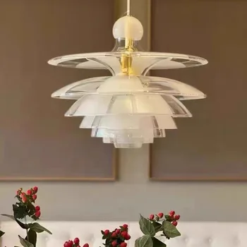 Danemarca Pahar de Pin Conuri de Lumina Pandantiv Modern Acrilice Agățat Lămpi pentru Sufragerie, Dormitor Interior Candelabru